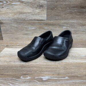Keen Utility PTC Black Leather Slip On Shoe Women's Size 7